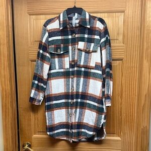 Plaid Women's Jacket - Green, Orange, White